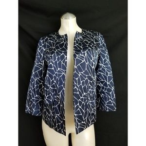 Pendleton Size 10P Blue Off White Blazer Silk